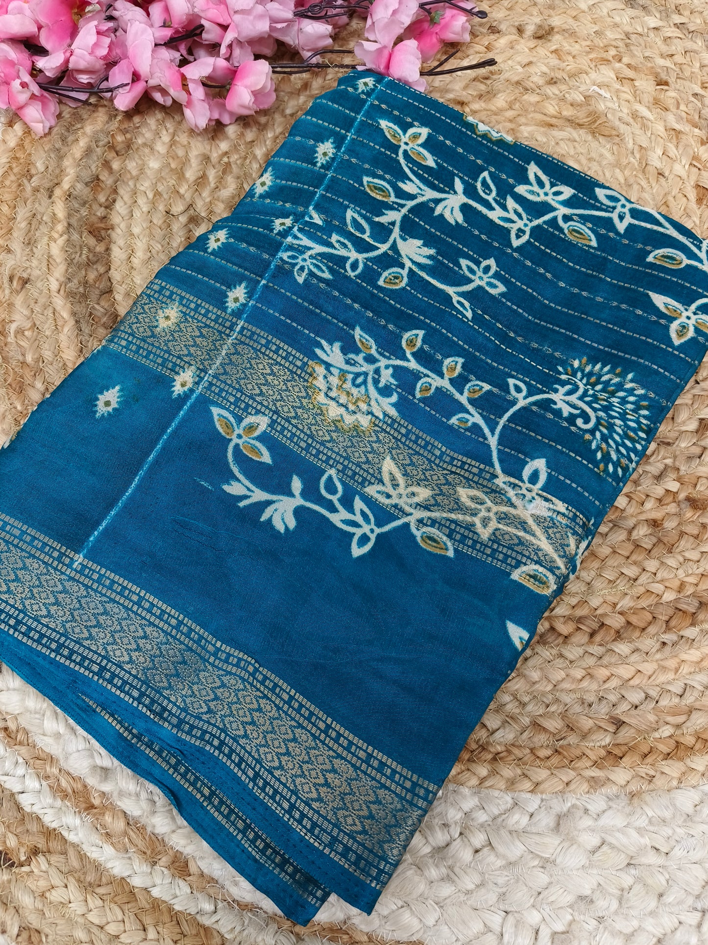 Dark blue  Dola Silk Saree