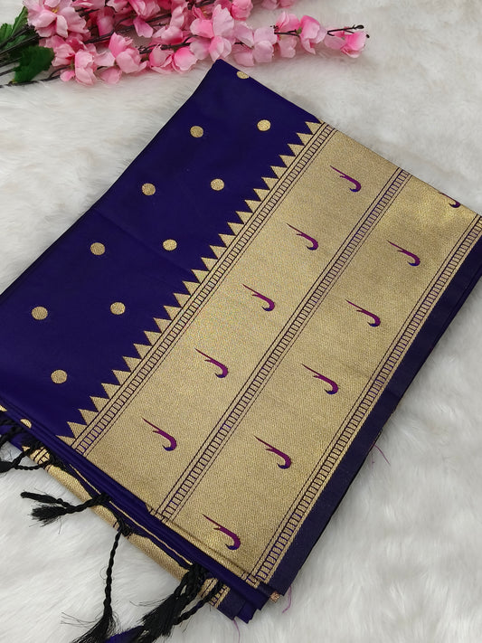 Blue Paithani silk saree