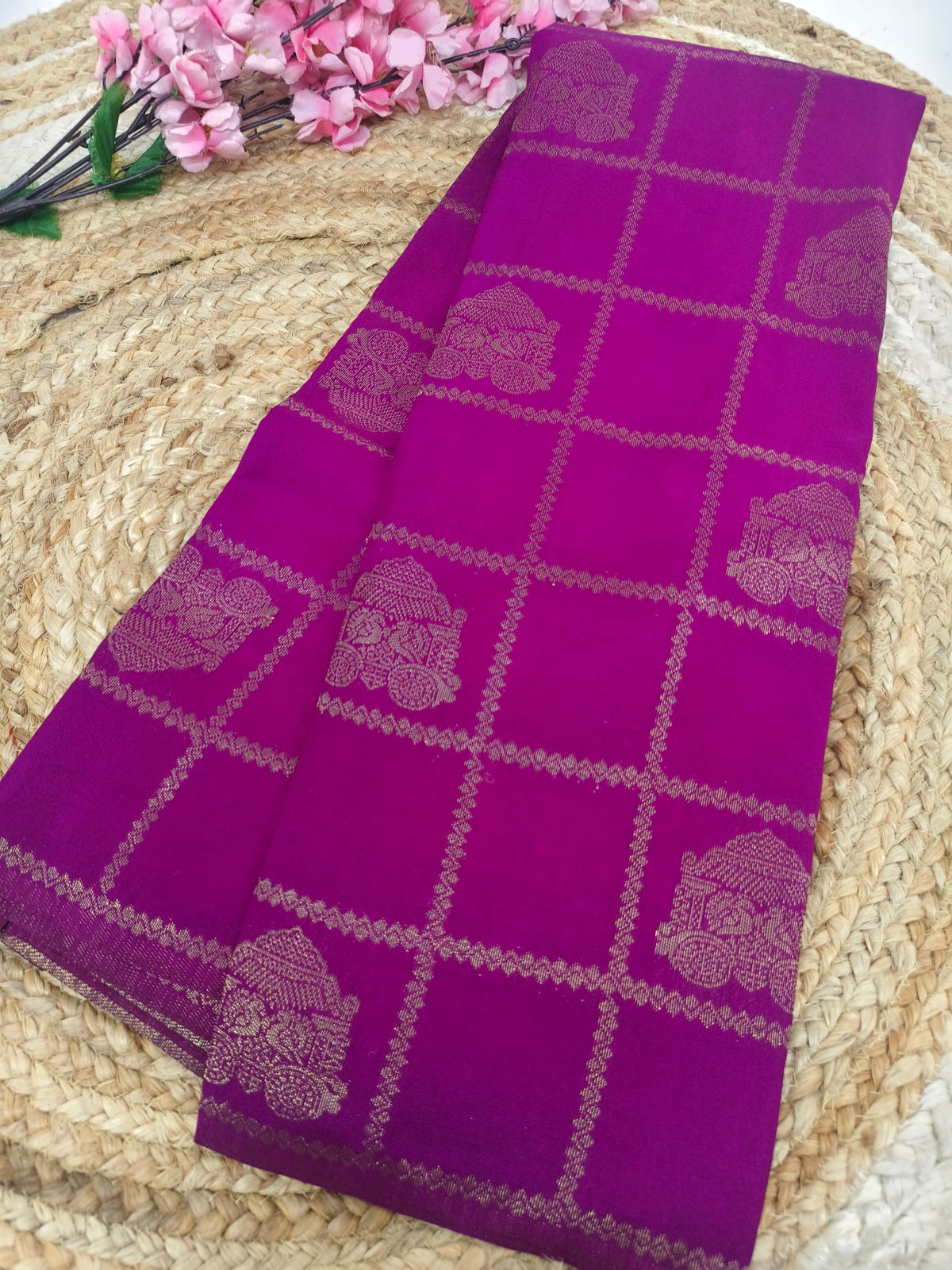 Wine  Elegant crape silk saree