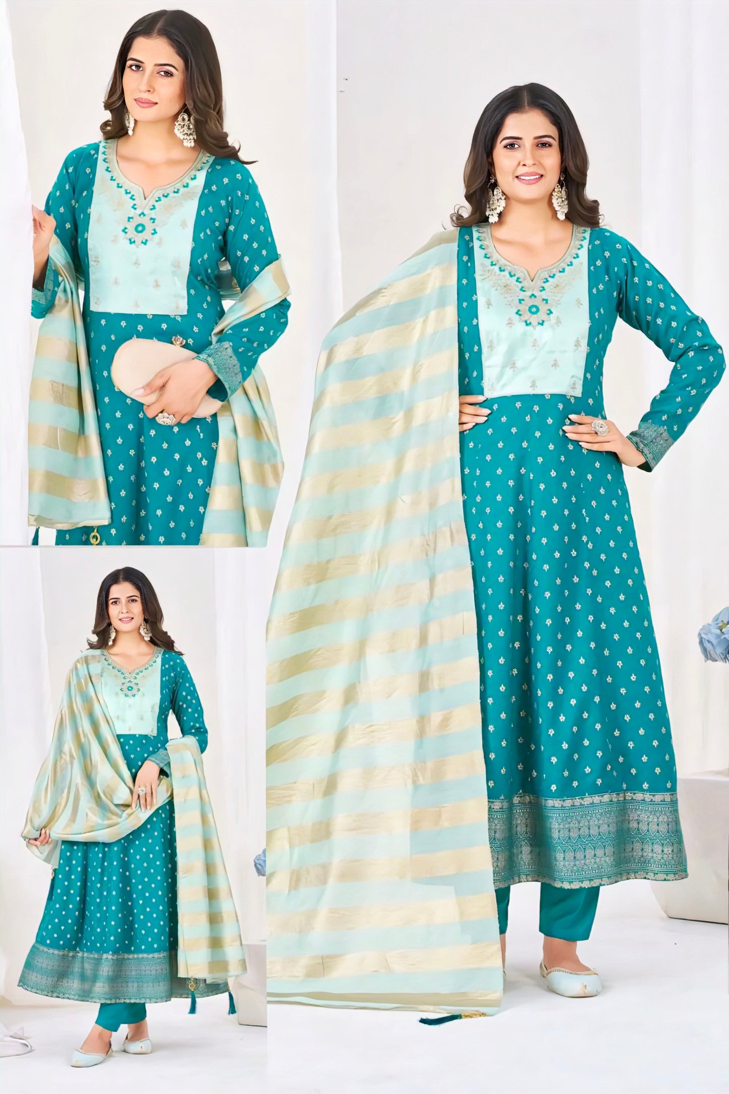 Blue Plus size salwar suites