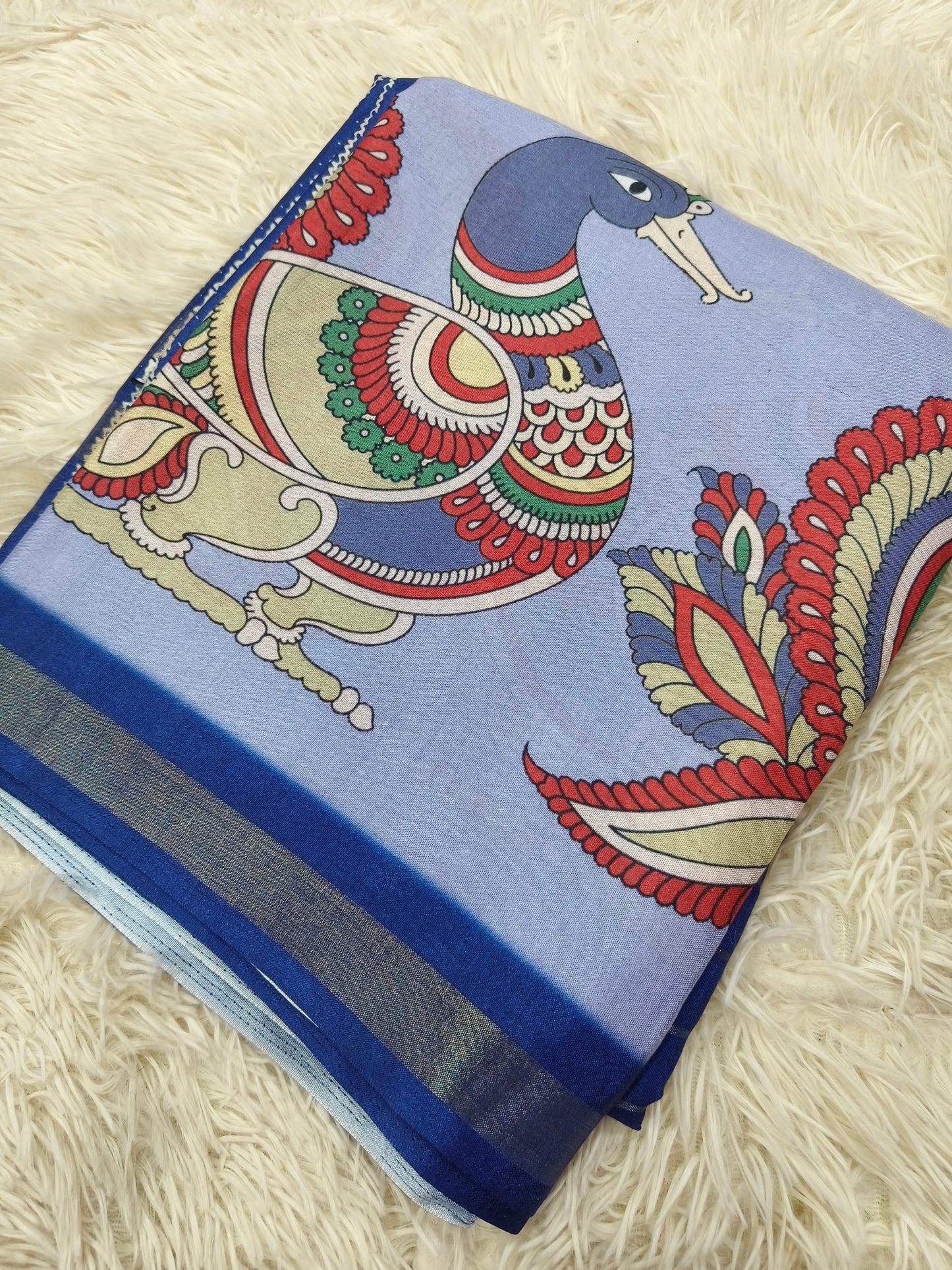 Light Blue Lenin saree