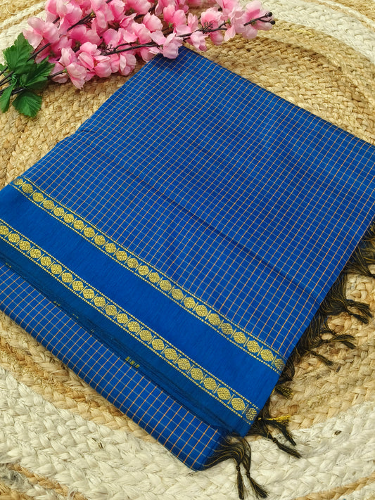 Teal Blue Vintage Arani silk saree