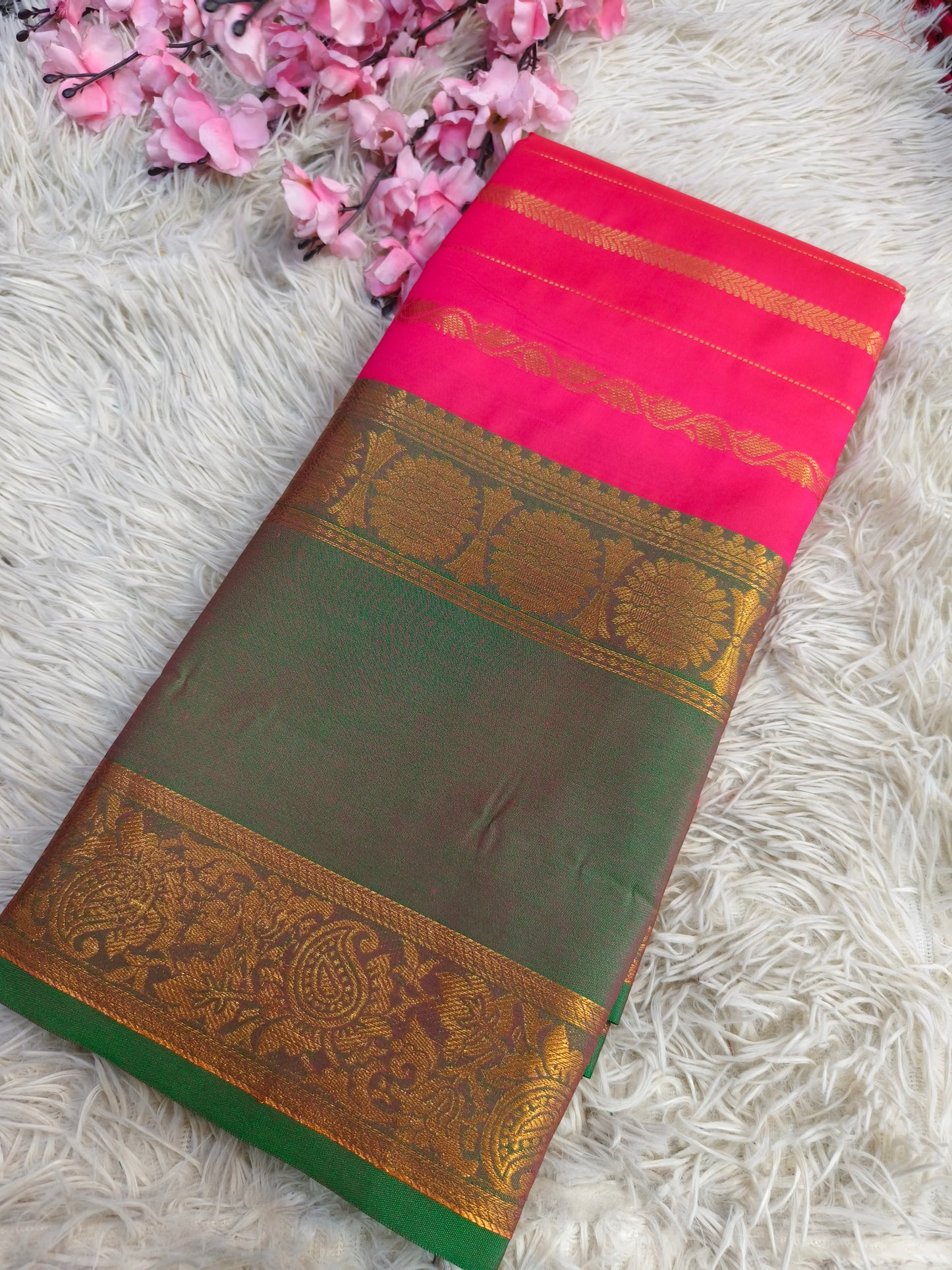 Pink Soft semi silk saree