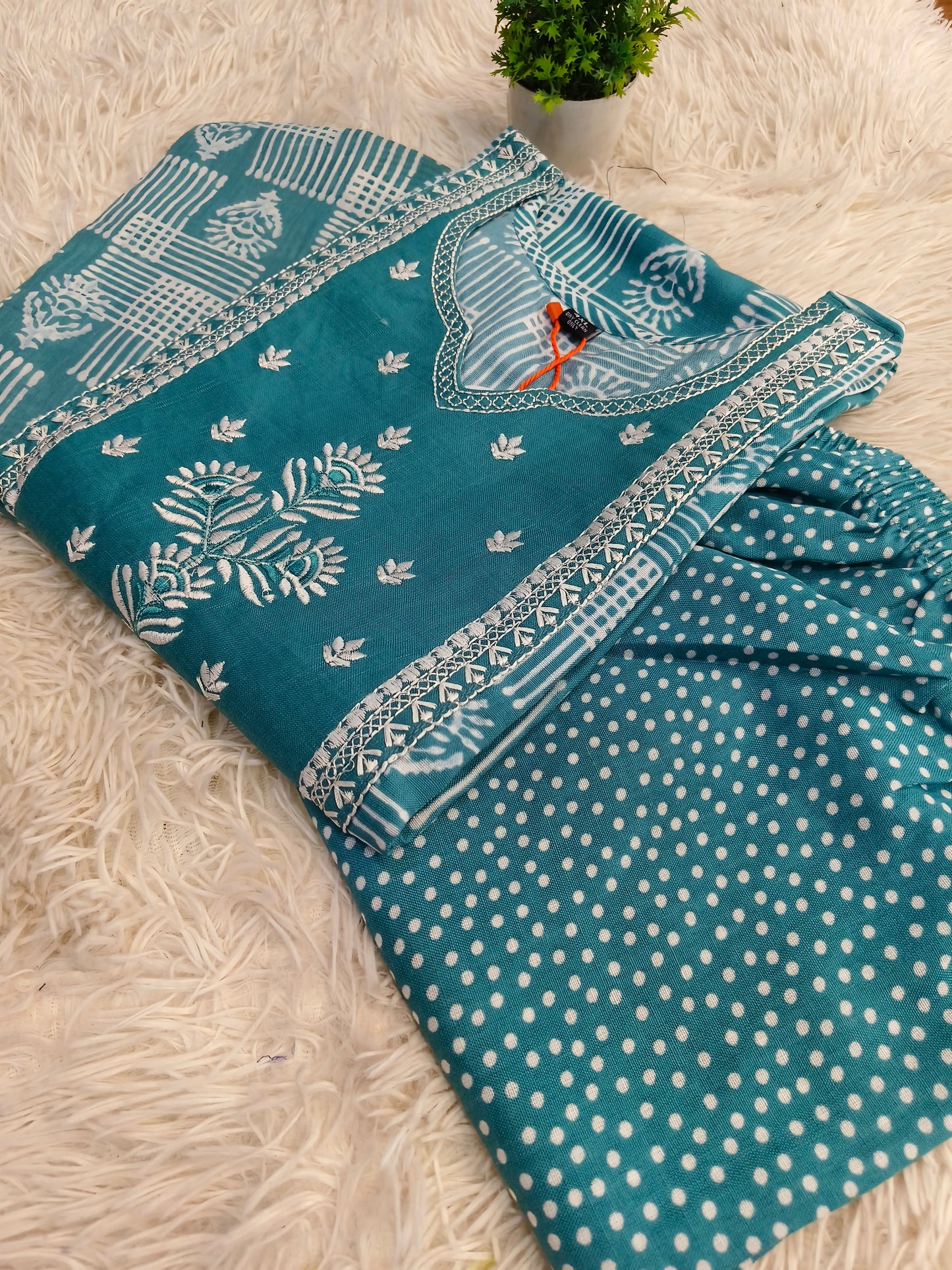 Blue cotton sets with duppata