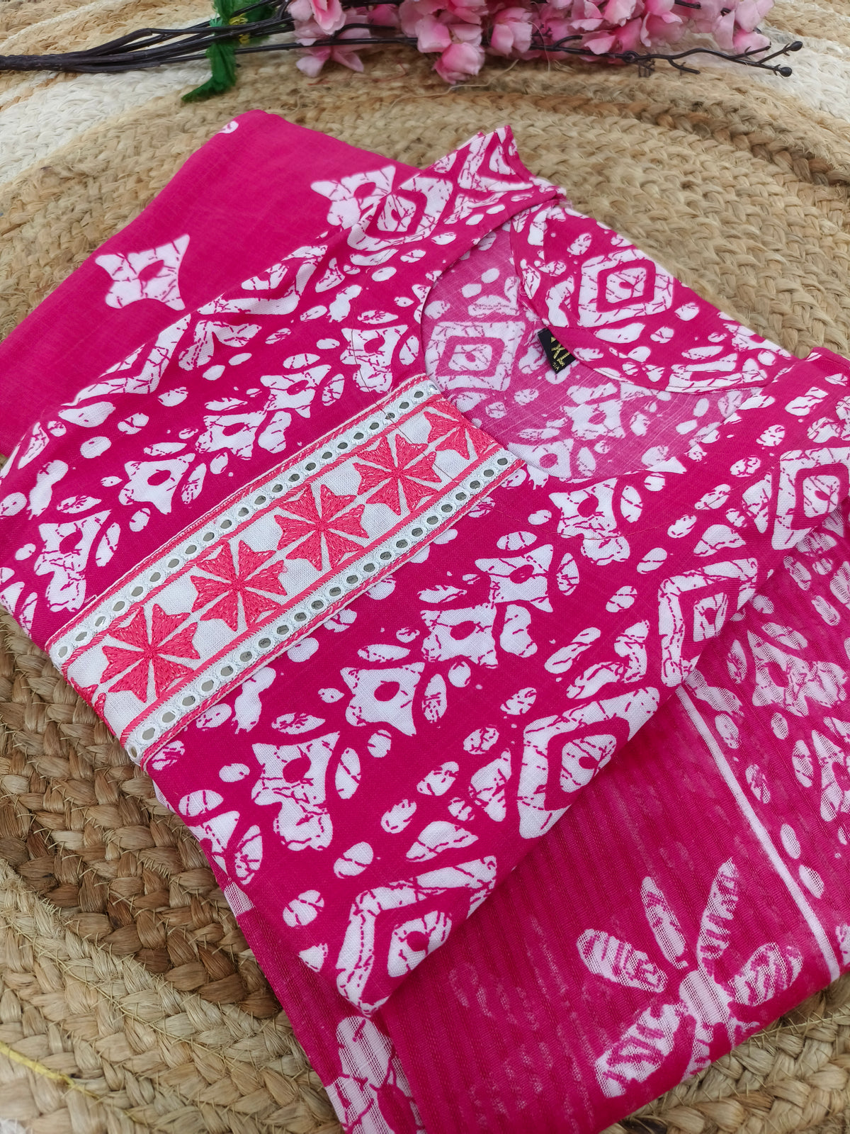 Pink Cotton sets with duppatta