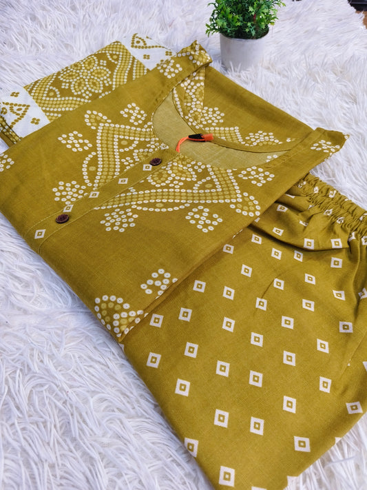 Yellow cotton sets with duppata