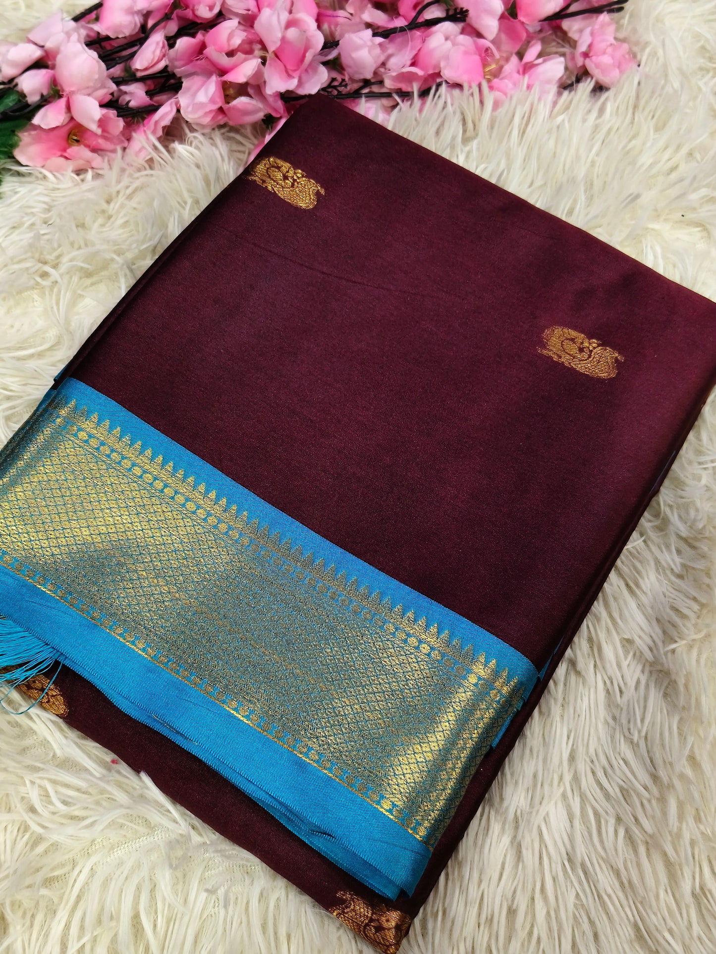 Marron Gadwal silk Saree