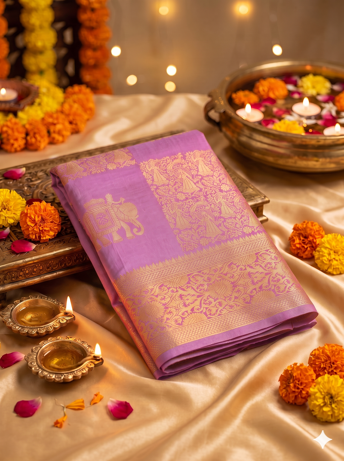 Baby Pink Georgette silk saree
