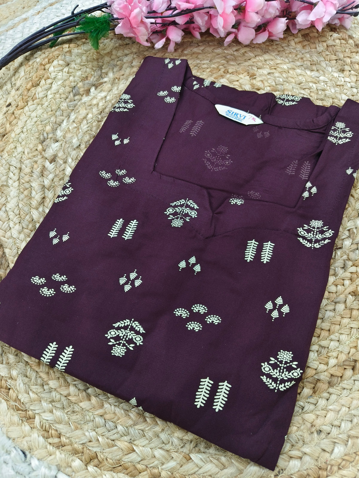 Brown  Rayon straight kurta