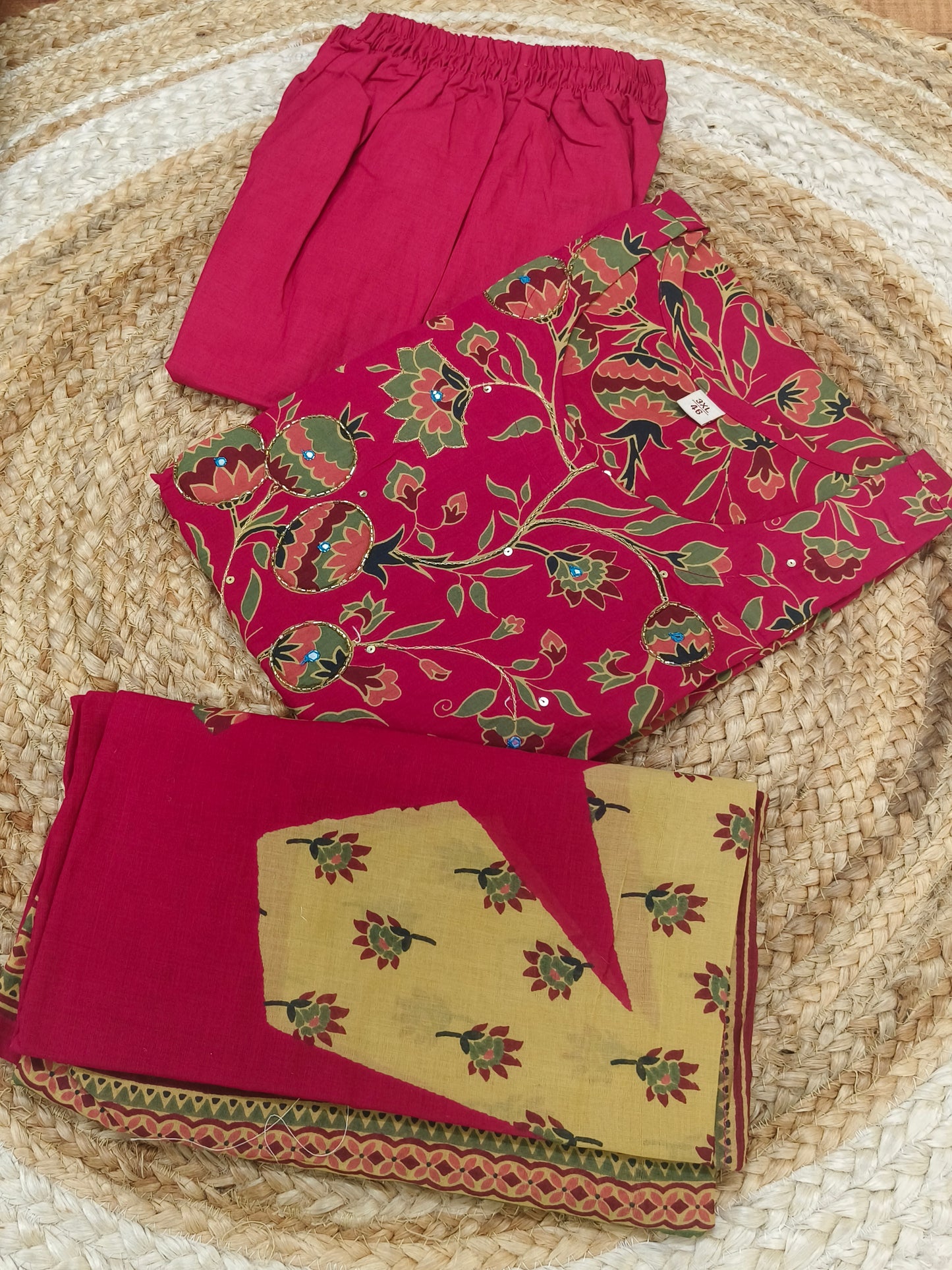 Pink cotton salwar suites