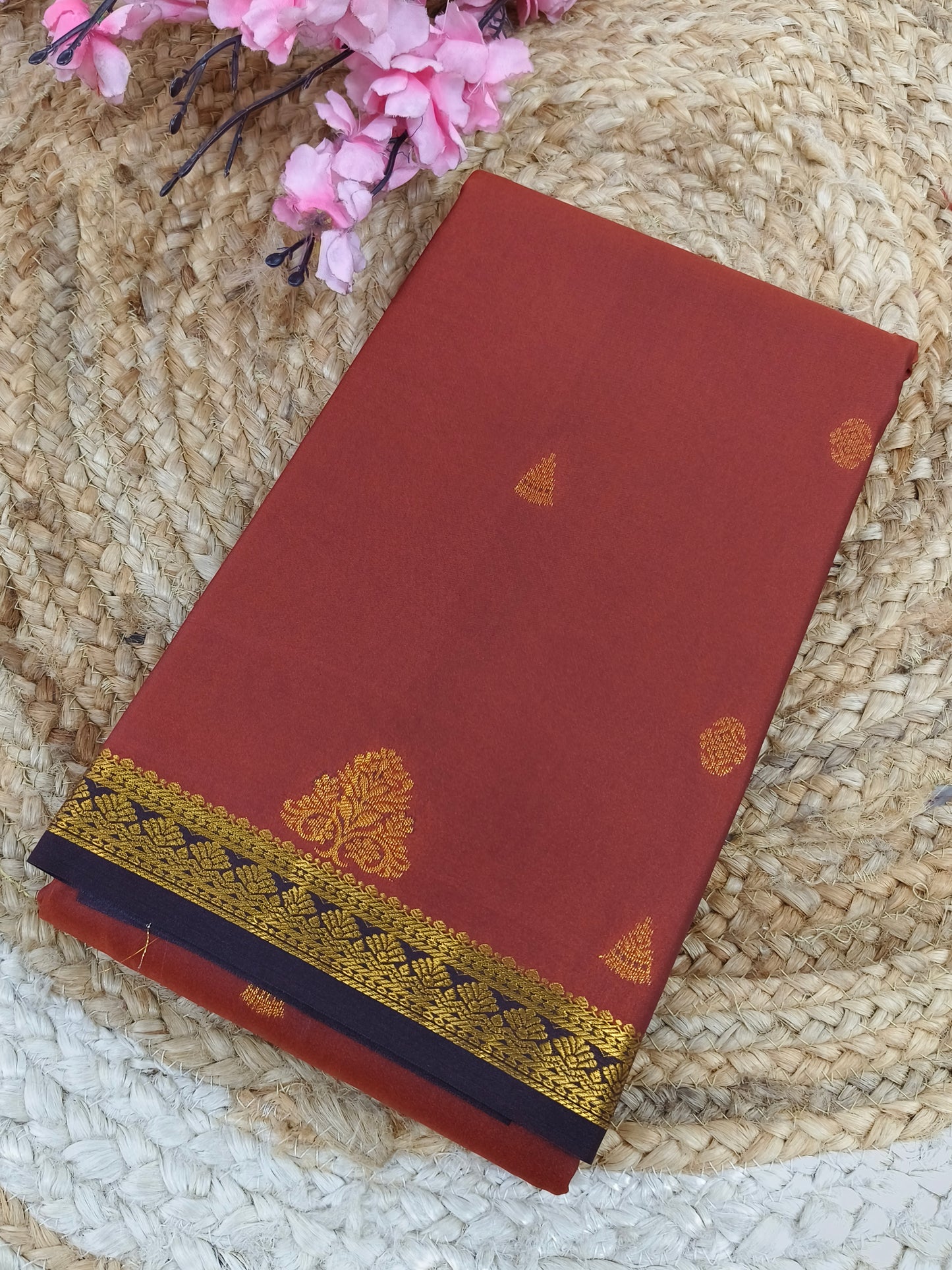 Maroon Elegant semi kanjivaram silk saree