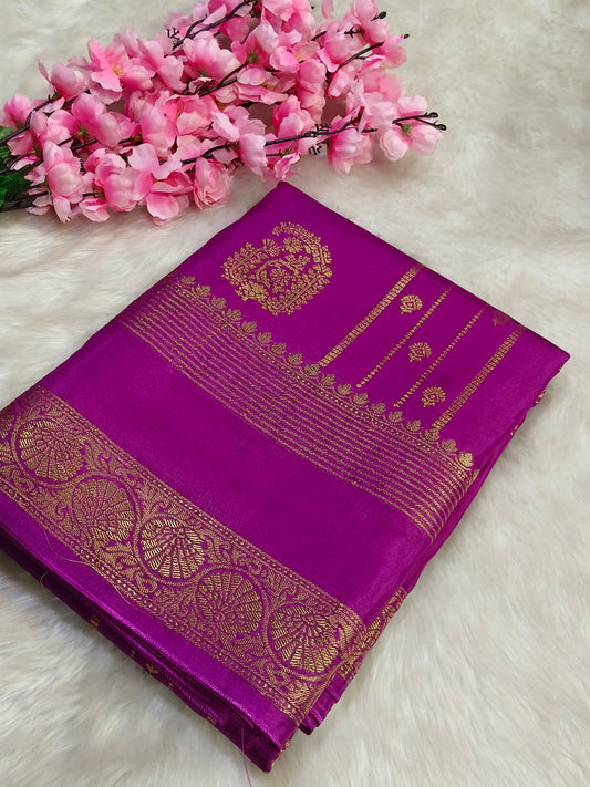 Mejanat pink Munga silk saree