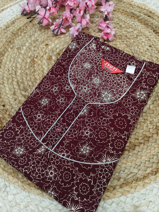 Maroon Pure cotton Nighty