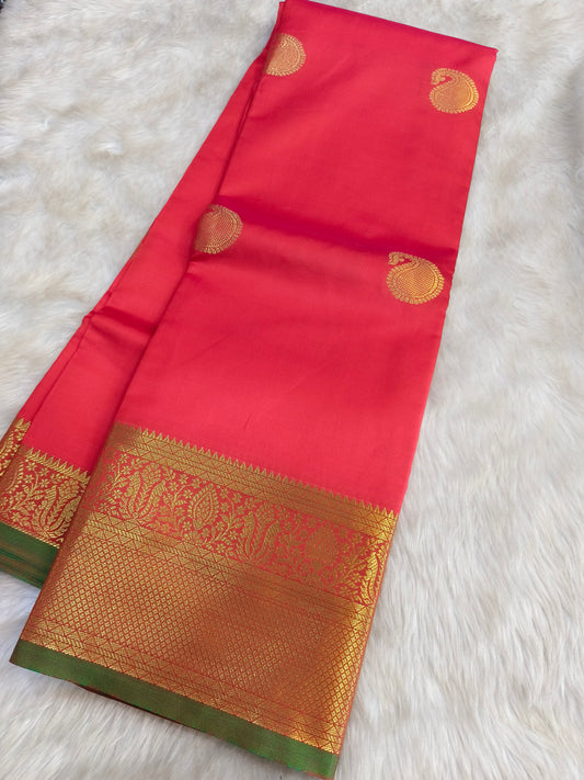 Red Semi kanchi silk saree