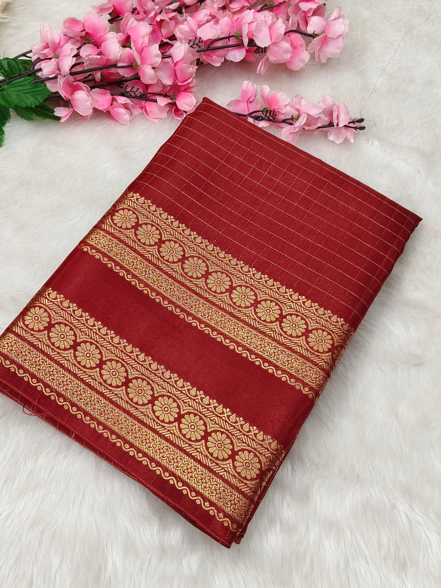 Marron Munga silk saree