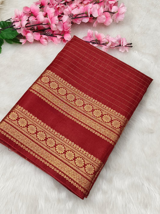 Marron Munga silk saree