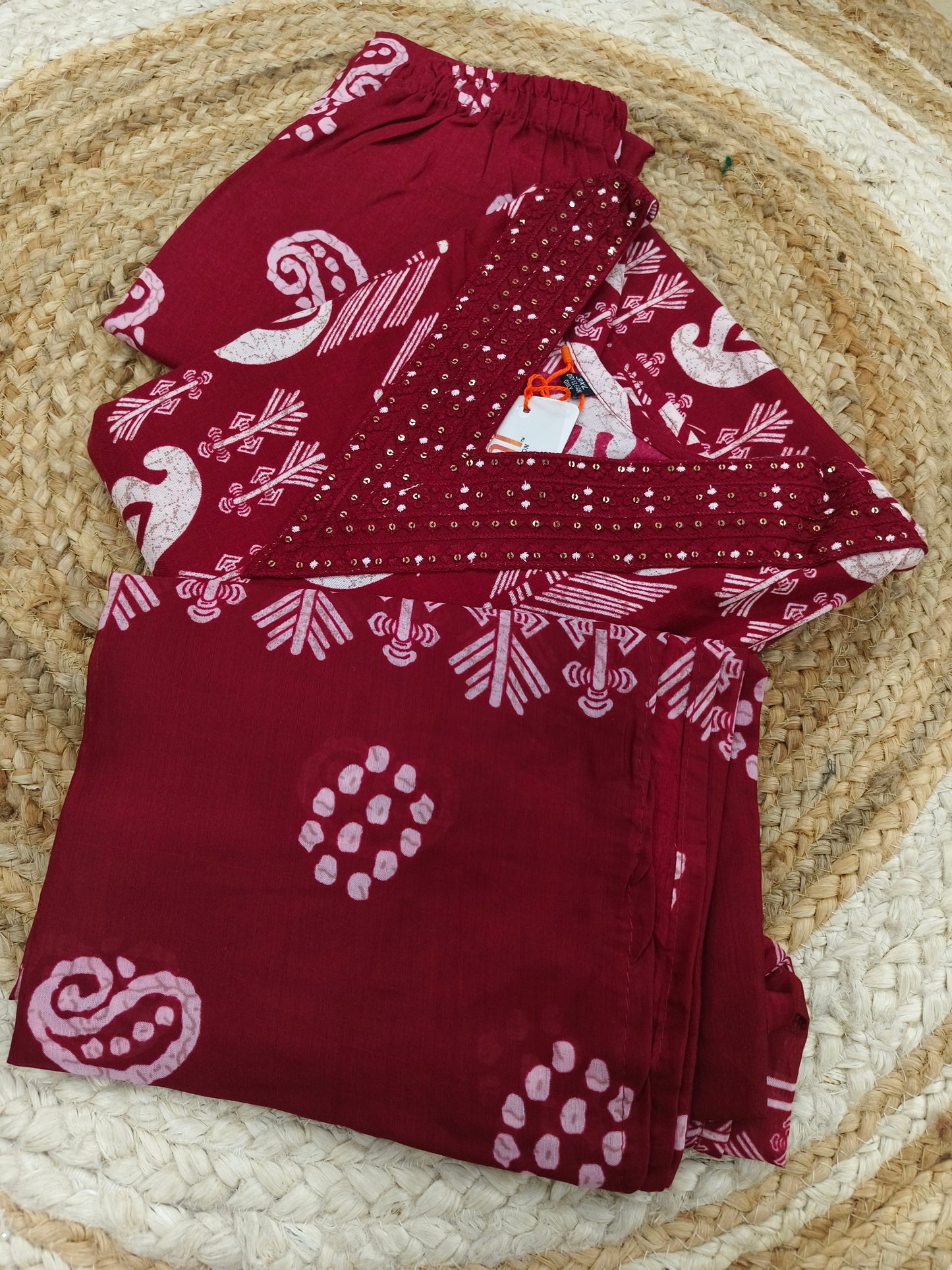 Red Cotton sets with duppatta