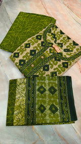 Leaf Green Cotton sets with duppata