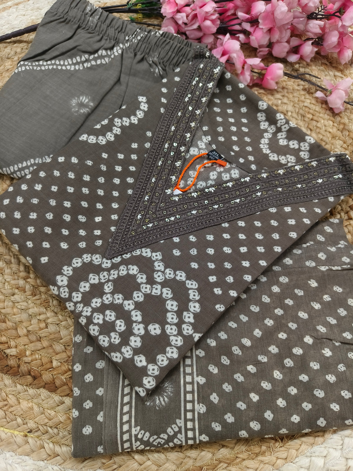 Grey Cotton sets with duppatta