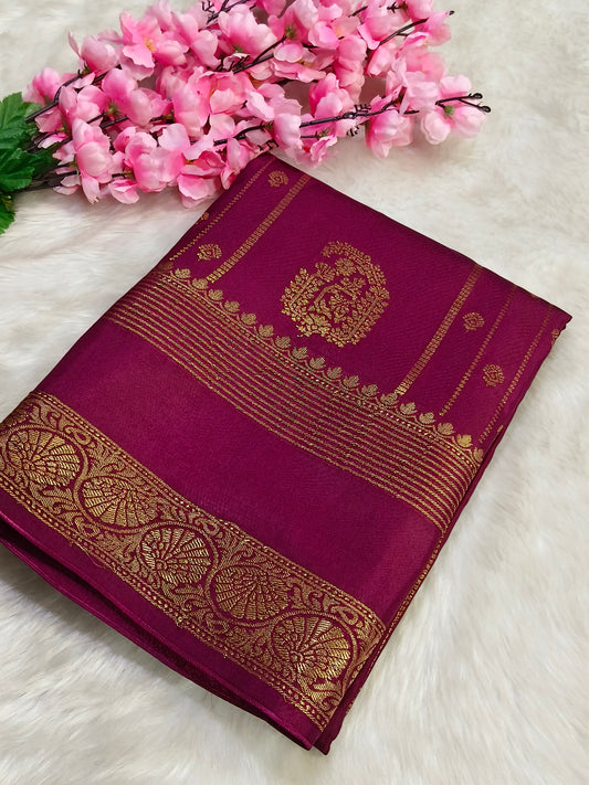 Wine Munga silk saree