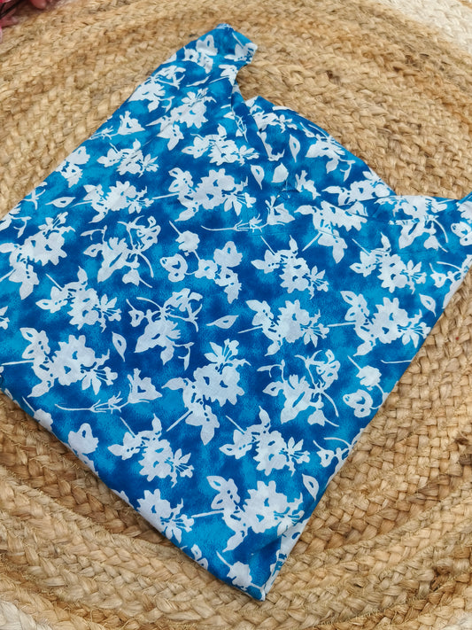 Blue cotton side cut Kurti