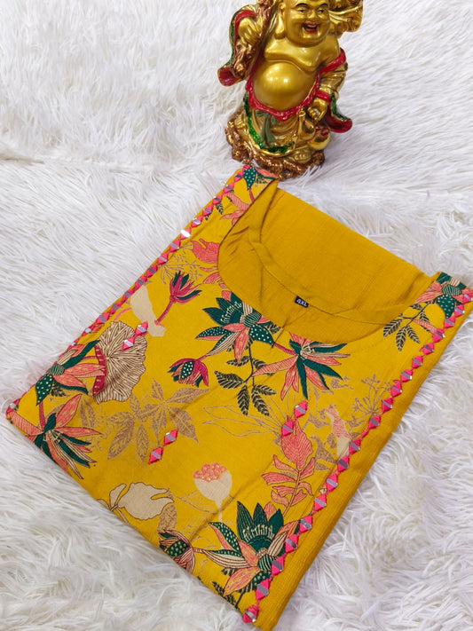 Yellow Vatican Silk Kurti