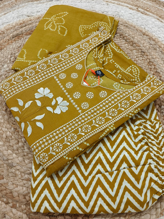 Yellow cotton sets with duppata