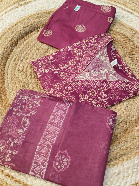 Wine pure cotton suits