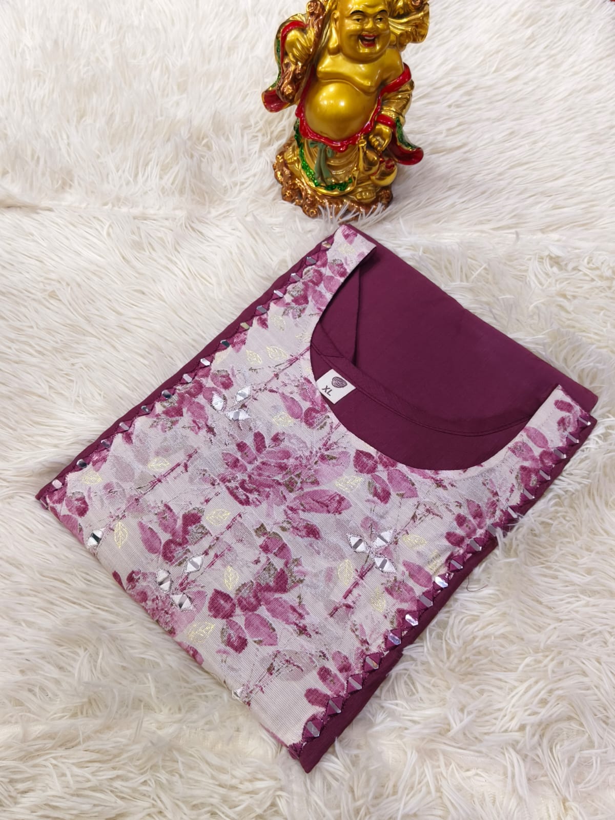Wine Vatican Silk Kurti