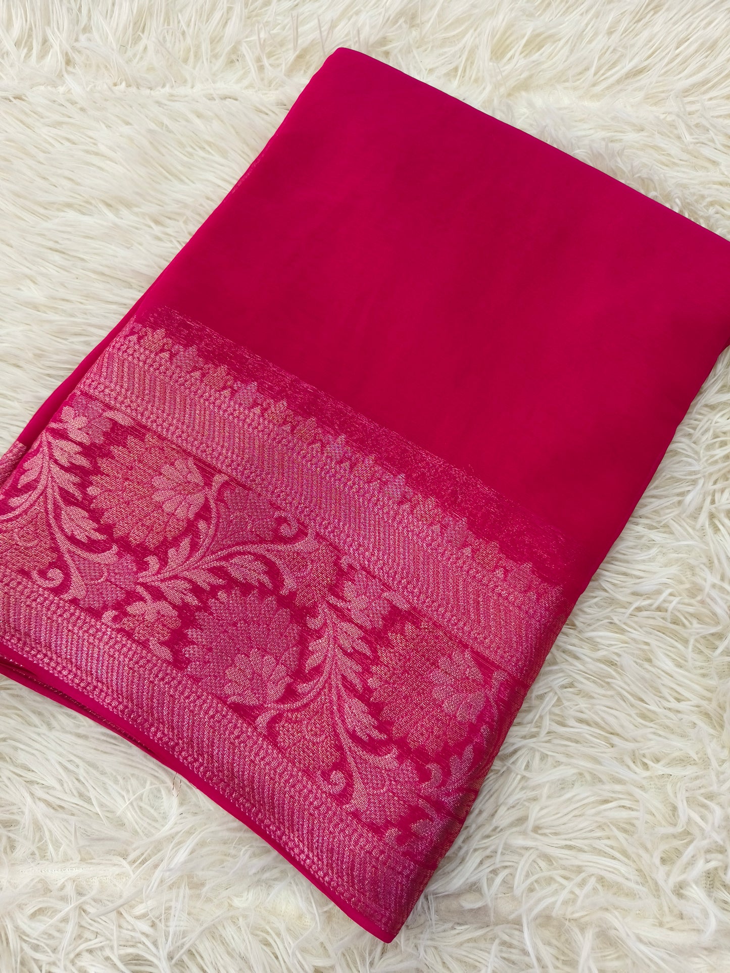 Pink Georgette silk Saree
