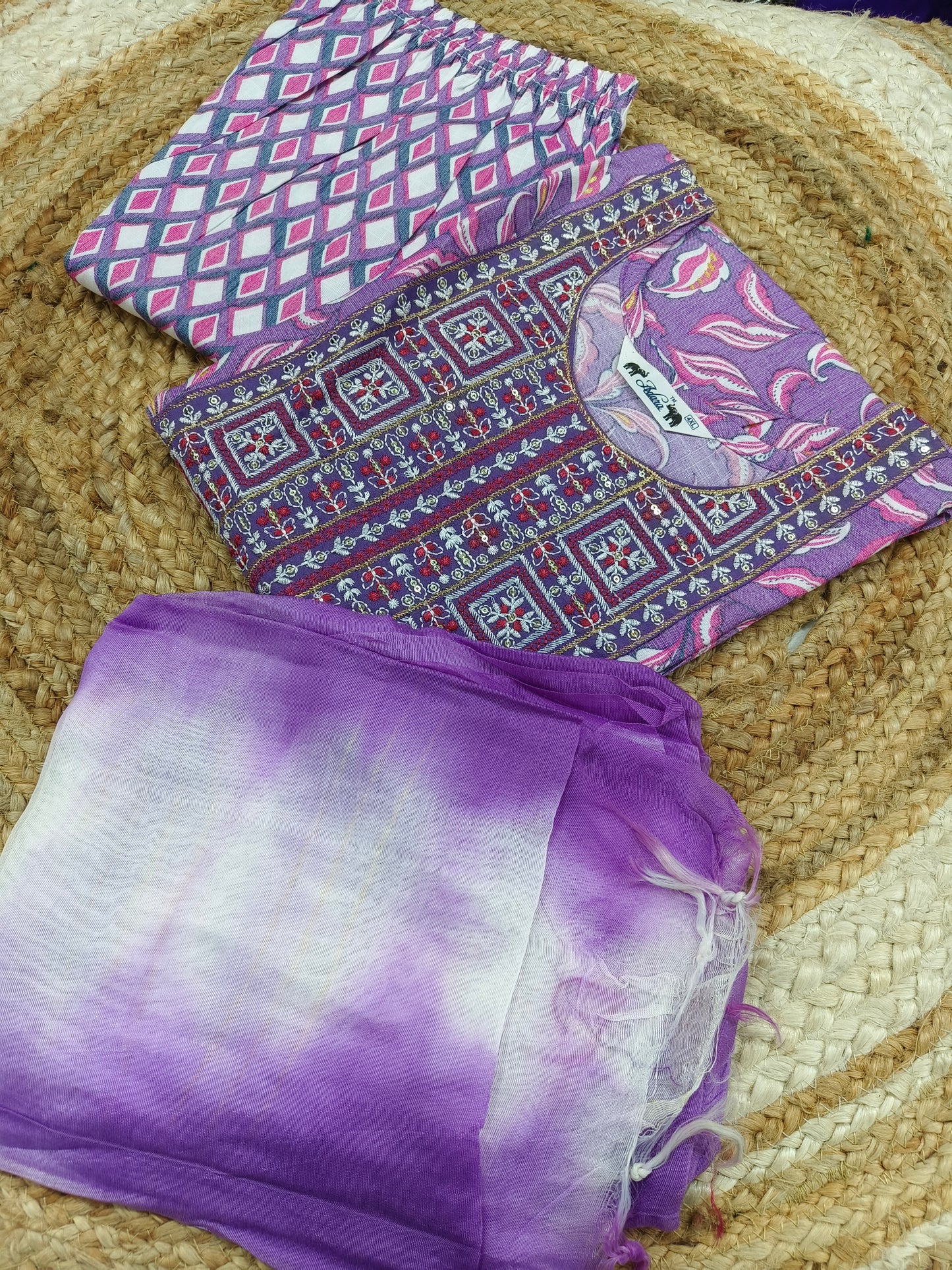 Purple Anarkali suit
