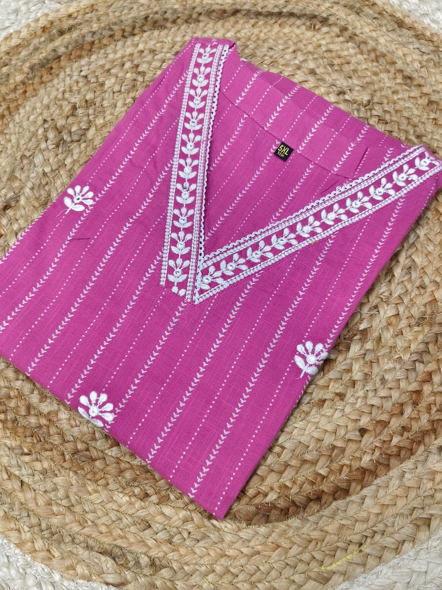 Pink Cotton short Kurtis