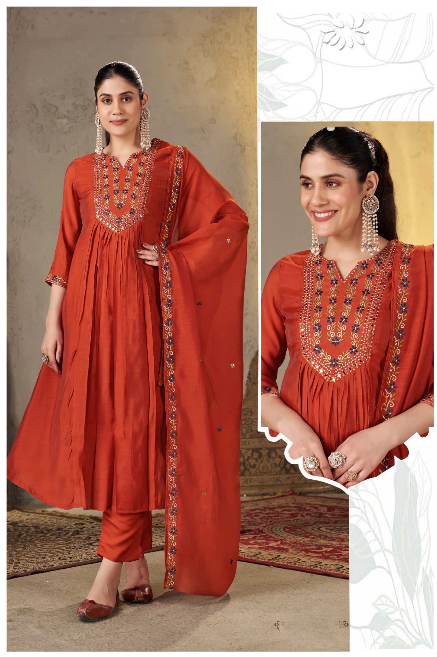 Rustic Orange Eelgent Aline designer suits