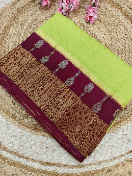 Light green With wine Elegant viscose silk saree