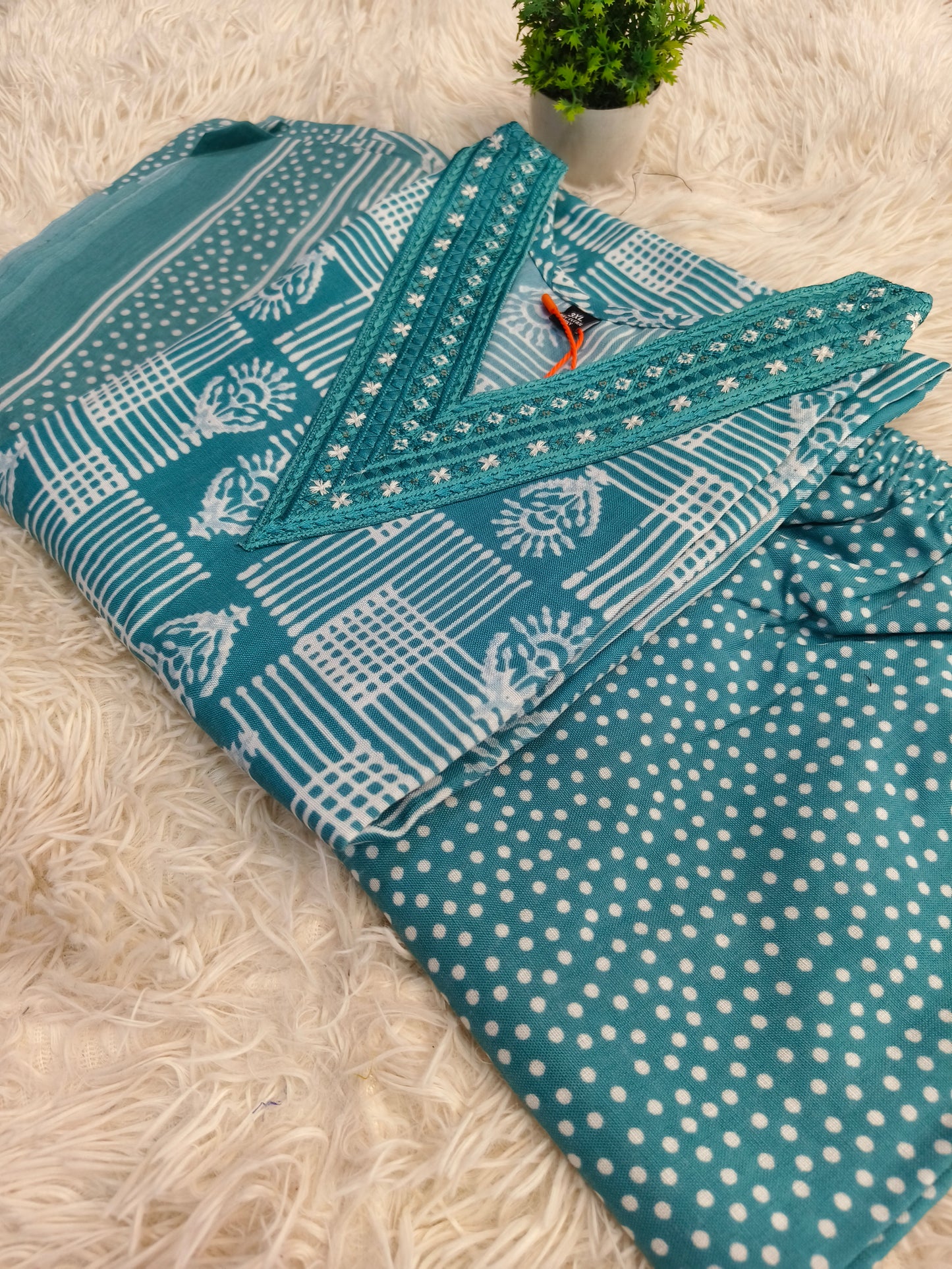 Blue Cotton sets with duppata