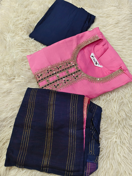 Pink With Navy Blue Eelgent designer suits