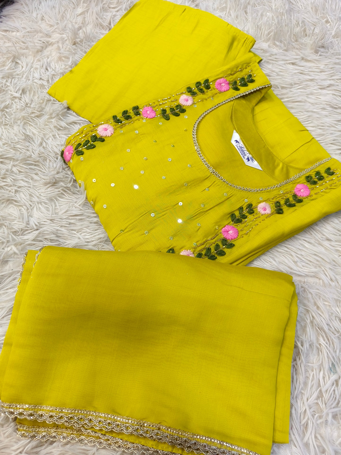 Yellow designer Aline suit