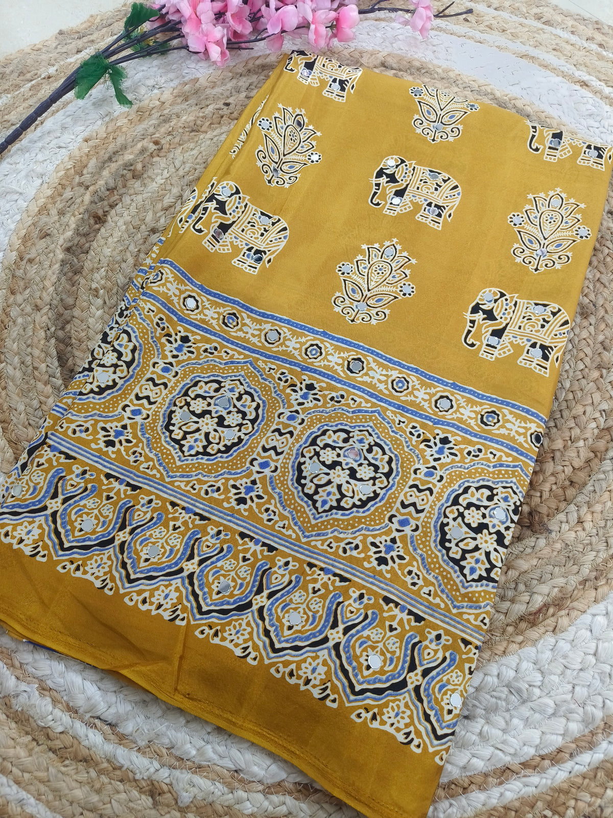 Yellow modal silk saree