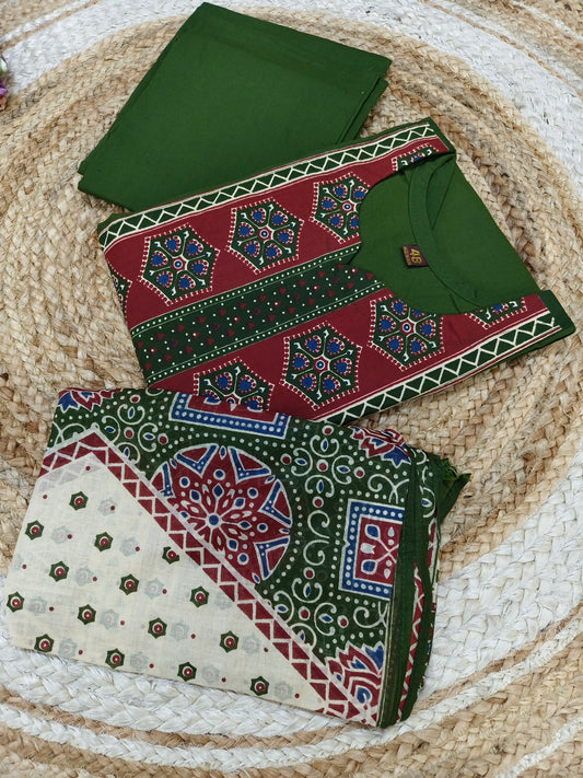 Green cotton salwar suites