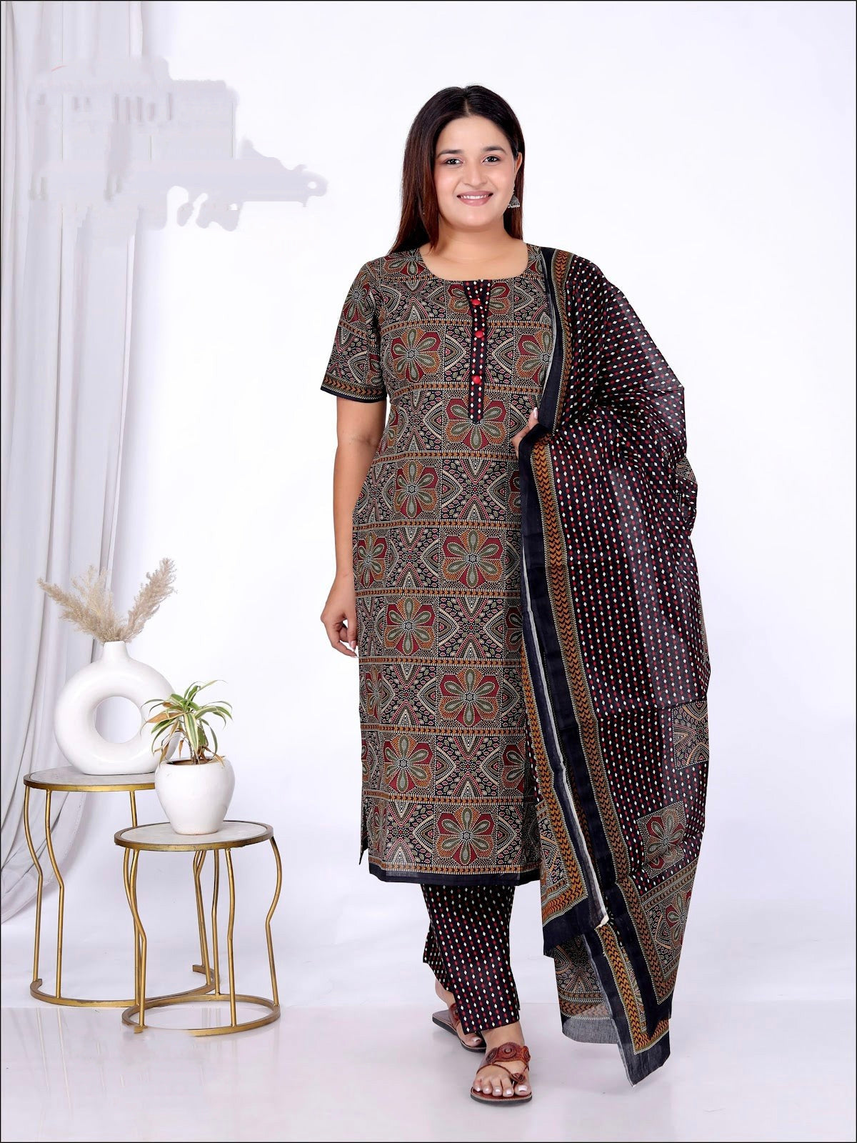 Black Cotton sets with duppata