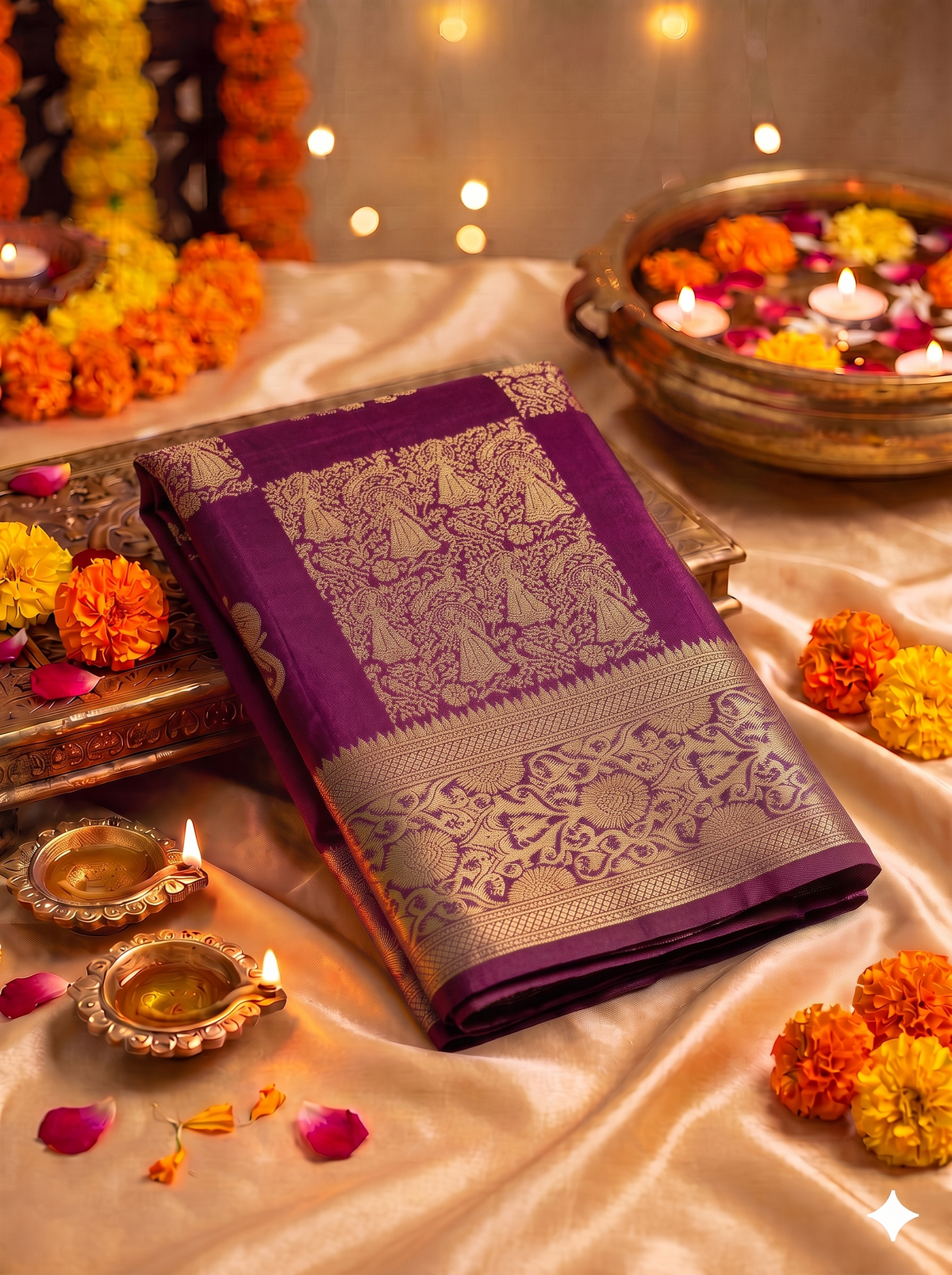 Wine Georgette silk saree