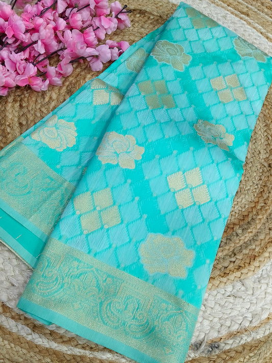 Grinish  Pestel Brasso silk saree