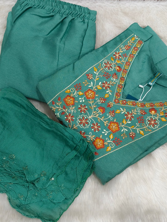 Teal Green designer Anarkali dress