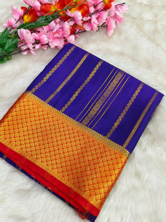 Purple Georgette crepe silk saree