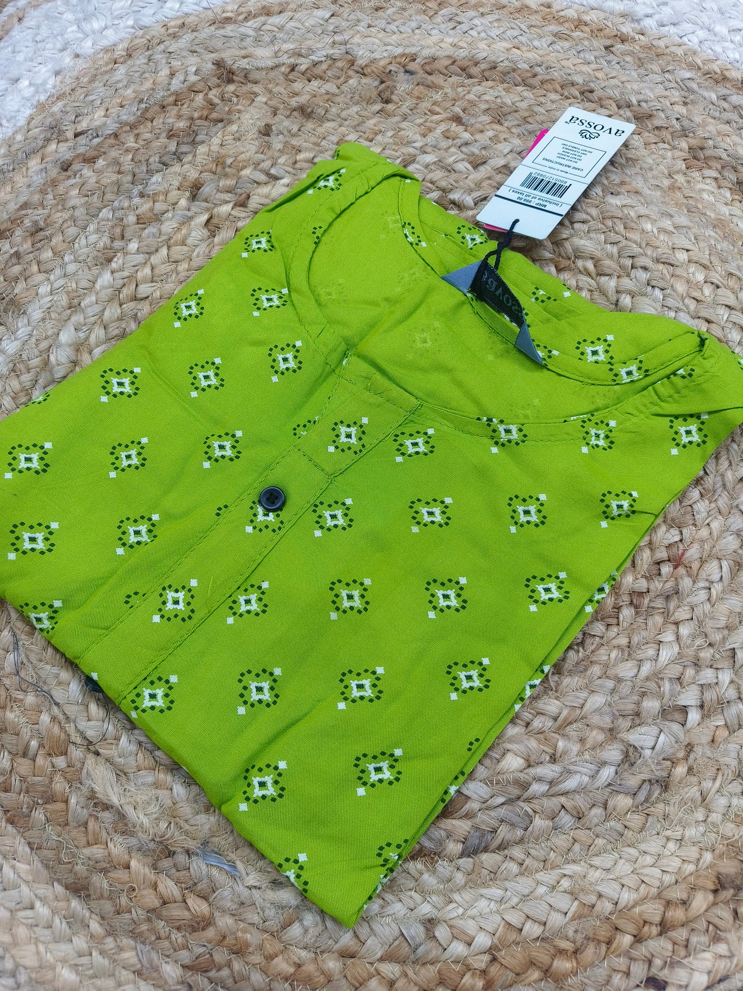Parrot Green Rayon straight kurta