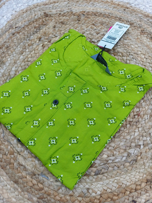 Parrot Green Rayon straight kurta