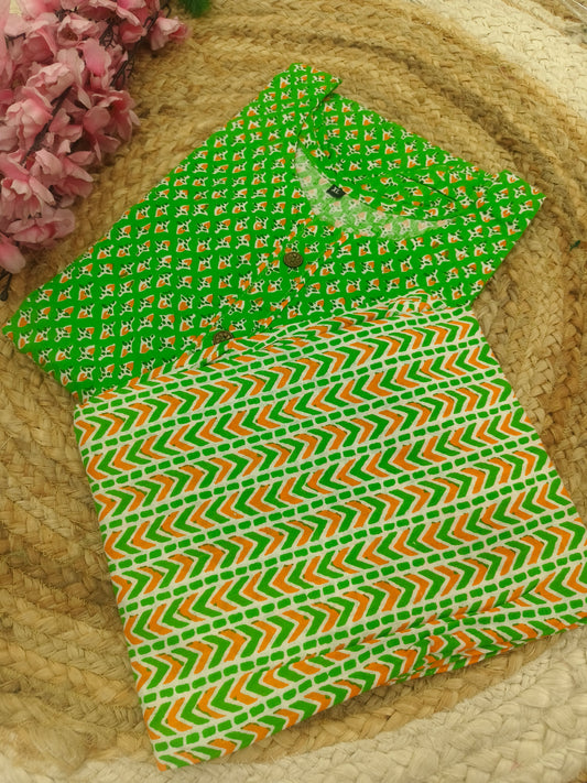 Green cotton Top & bottom (XL)