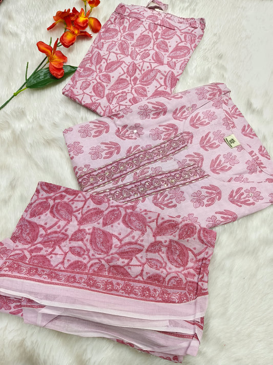 Light Pink premium cotton suit