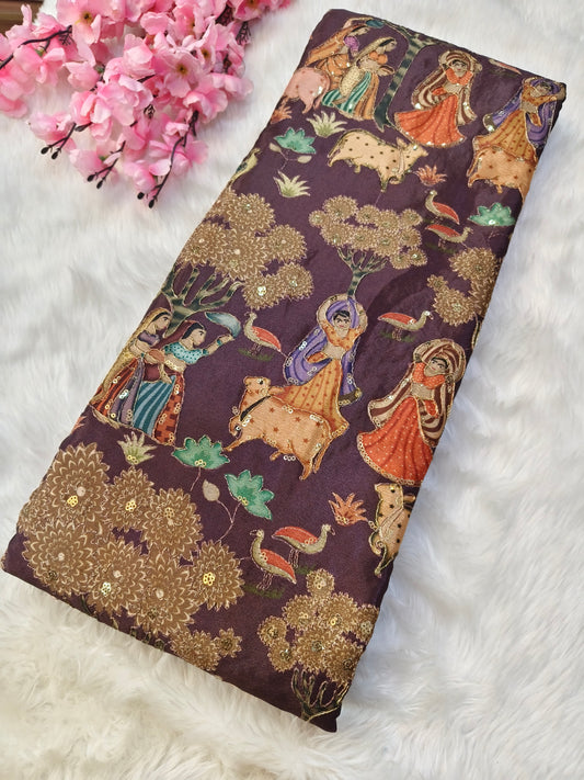 Brown Silk blouse piece