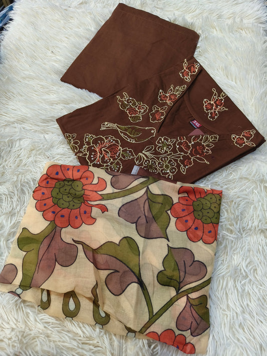 Brown blue pure cotton suits
